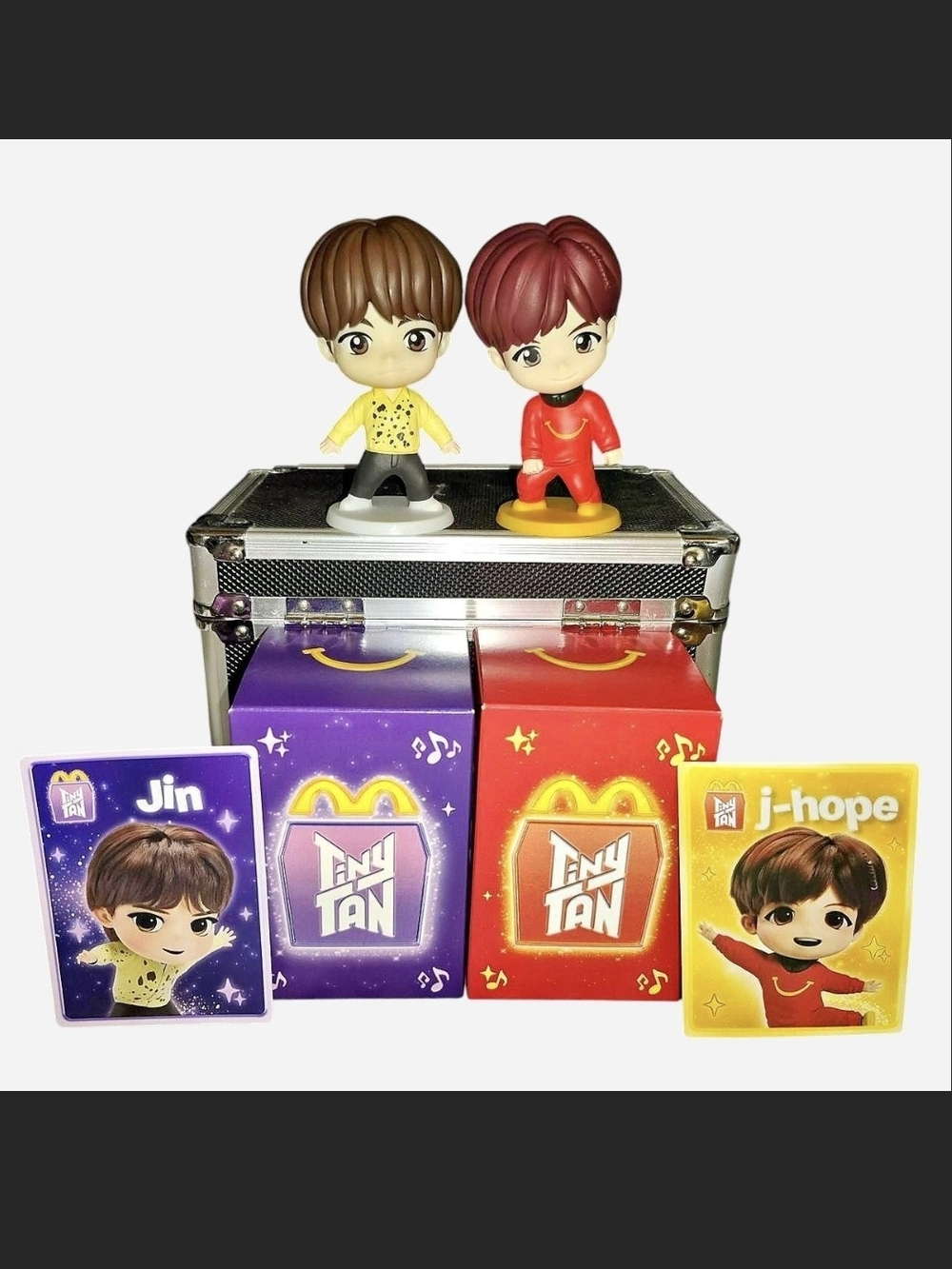 McDonald's TinyTan Mini Figures Set - Yellow & Red with Purple Boxes